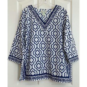 Caribbean Joe Cotton Tunic (NEW) Long sleeves, XL